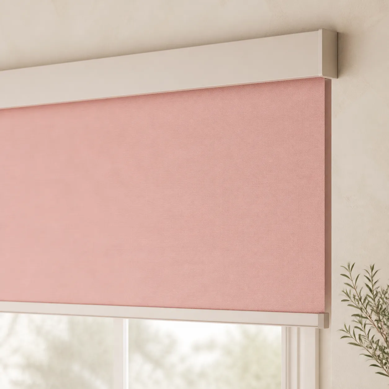 Stor Perde Mat Pembe - Kumaş Dokusu ve Pile Detayı