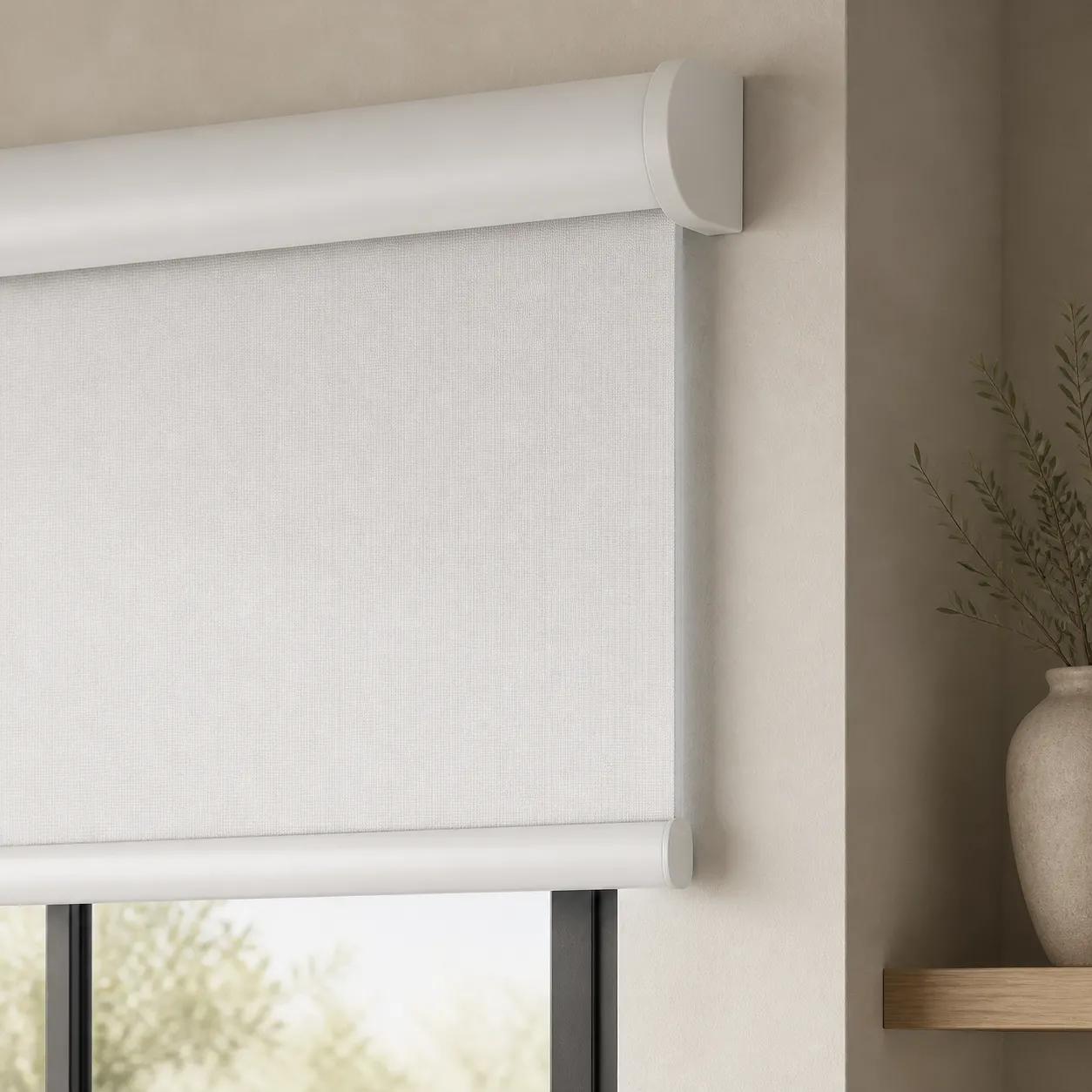 Stor Perde Mat Beyaz - Kumaş Dokusu ve Pile Detayı